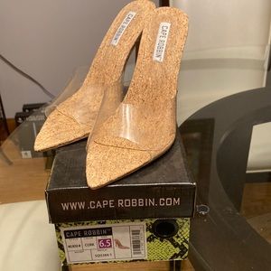 New Cape Robbin Clear & Cork heels
